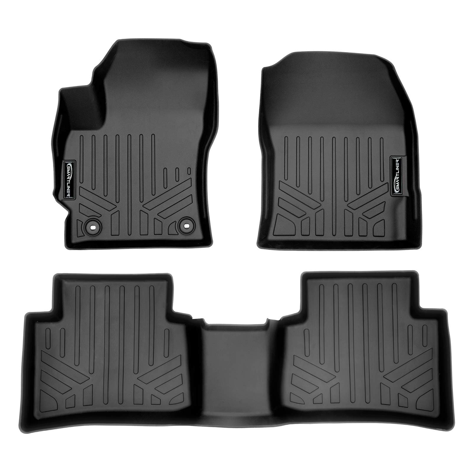 Tapetes para piso a medida SMARTLINER Juego de 2 filas color negro Compatible con Toyota Corolla Sedán 2020-2023