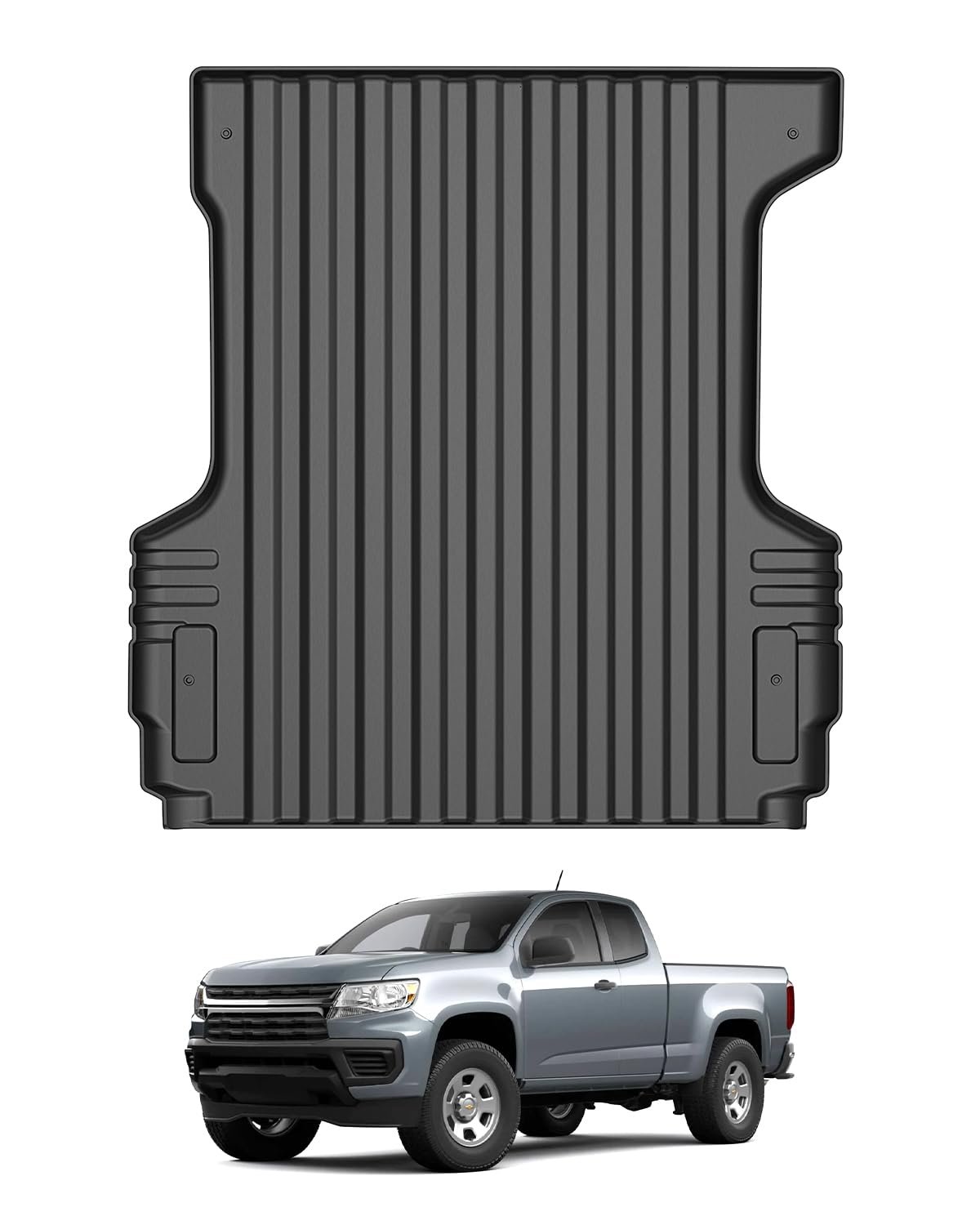 Tapete para cama de camión Mixsuper para Chevrolet Colorado/GMC Canyon 2015-2022 de 5 pies, Forro para cama de camión resistente a la intemperie TPE duradero y sin olor negro