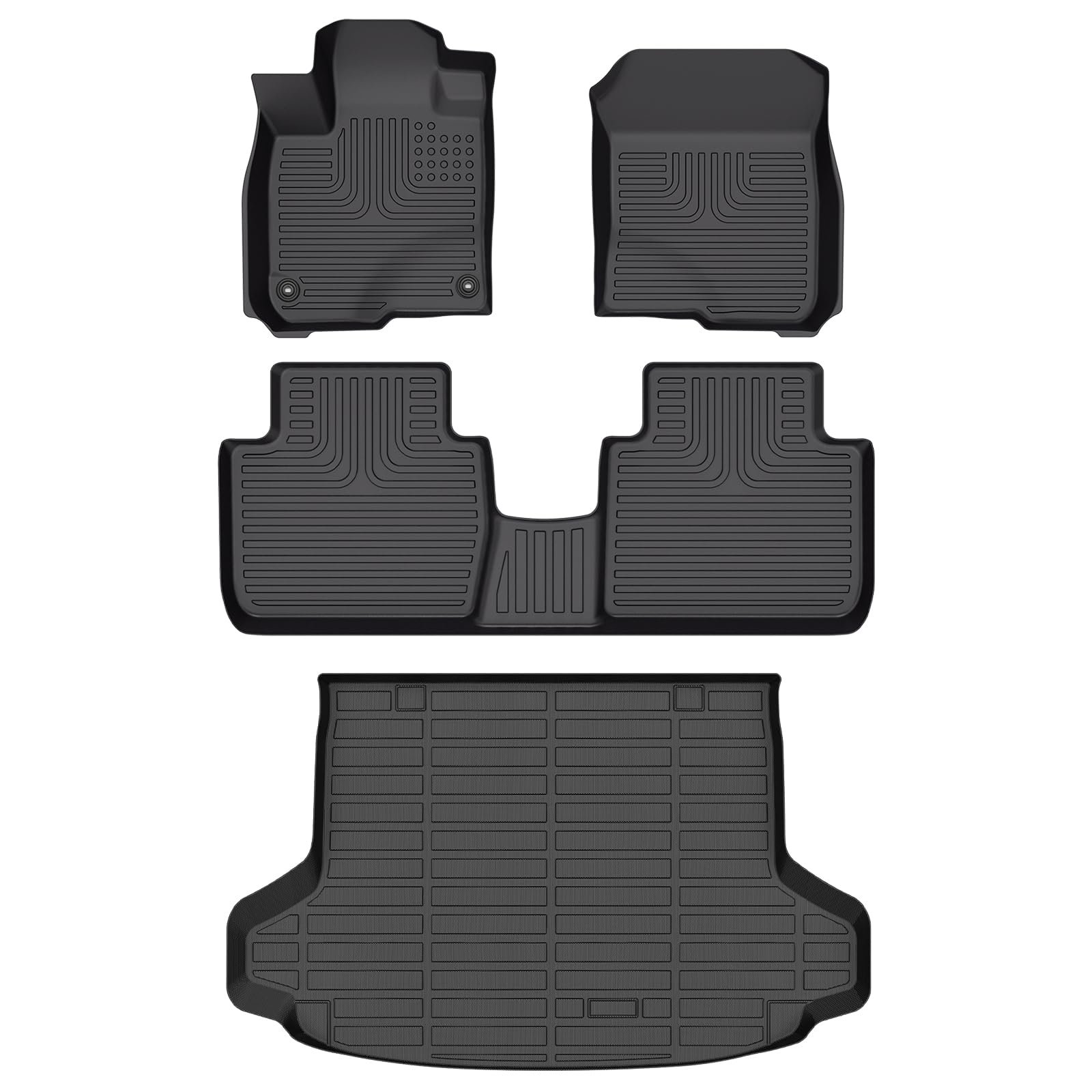Set de tapetes y revestimiento para maletero Wayhigh para Honda HRV y HR-V Híbrido 2023 2024, Ajuste Personalizado, tapetes para coche de TPE resistente para HRV LX | Sport | EX-L Juego completo de accesorios