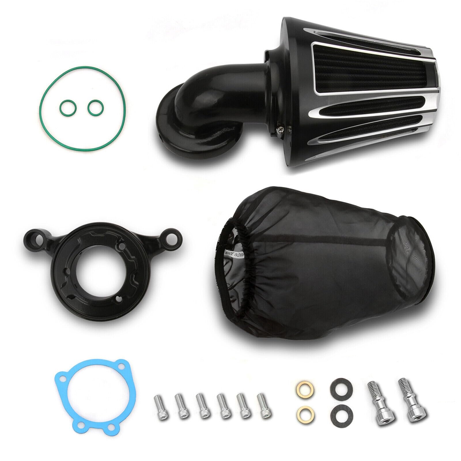 Filtro de aire para limpiador de aire para Harley Sportster Street Road Glide King para Harley Davidson Motorcycle Air Intake (Estilo Profundo - Negro, B-Para Softail/Dyna 93-15 ?Touring 01-07)
