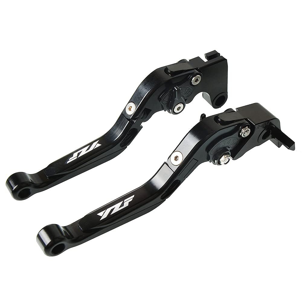 Juego de Palancas de Freno y Embrague LANQIAN Plegables y Extensibles CNC para YZF R1 2004-2014 para YZF R6 2005-2016 Negro