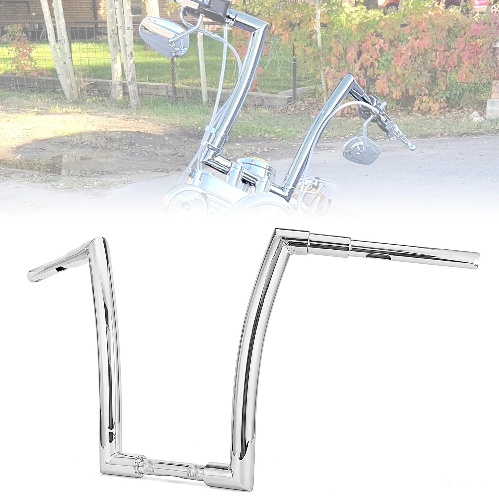 Manillar de 12" Ape Hanger 1.5 pulgadas Fat Monkey Bar Cromado Compatible con Harley Dyna Softail Sportster XL 883 1200 y Modelos Road King 1994-2022 y Road Glide 1998-2013