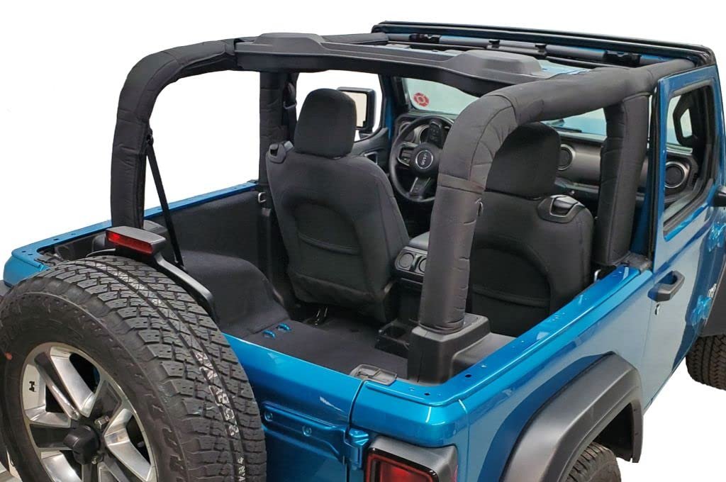 Cubierta de Barra Antivuelco - para Jeep JL2 Puertas Toldo Suave 2018 2019 2020 2021 2022 2023 - Negro