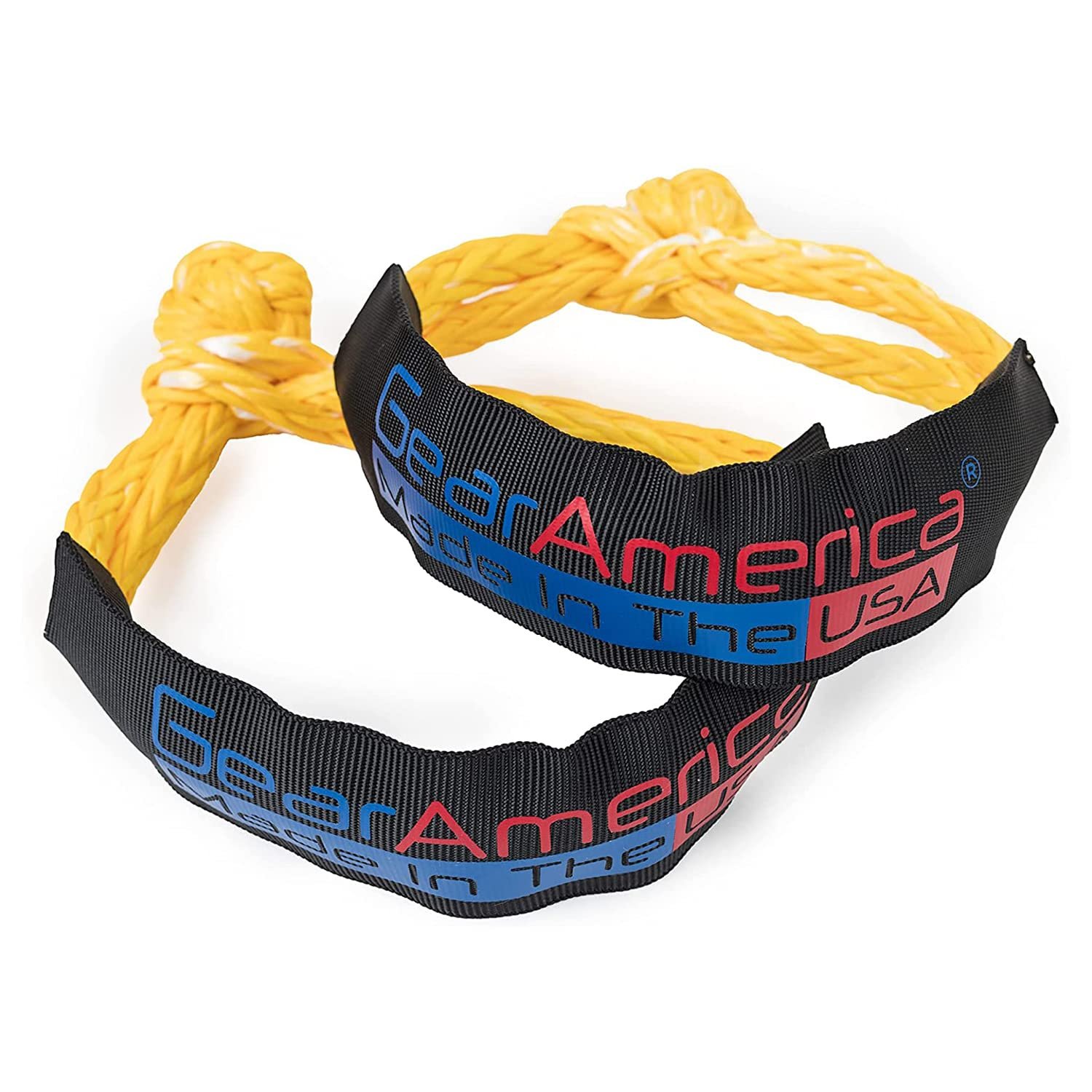 Soft Shackles sintéticos para ATV/UTV 5/16" Amarillo - Hechos en USA - 17,000 lbs MBS - para Recuperación Off-Road, Remolque y Más - Funda Protectora y Almacenamiento Incluido - Paquete de 2