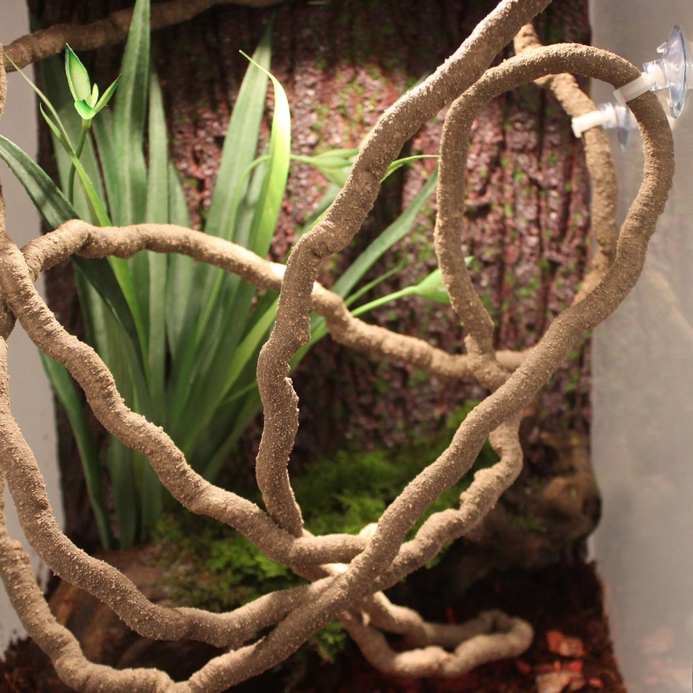 EONMIR 8 pies Reptile Vines, Flexible Jungle Climber Long Vines Habitat Decor para Subir, Camaleón, Lagartijas, Geckos (Vides Delgadas)