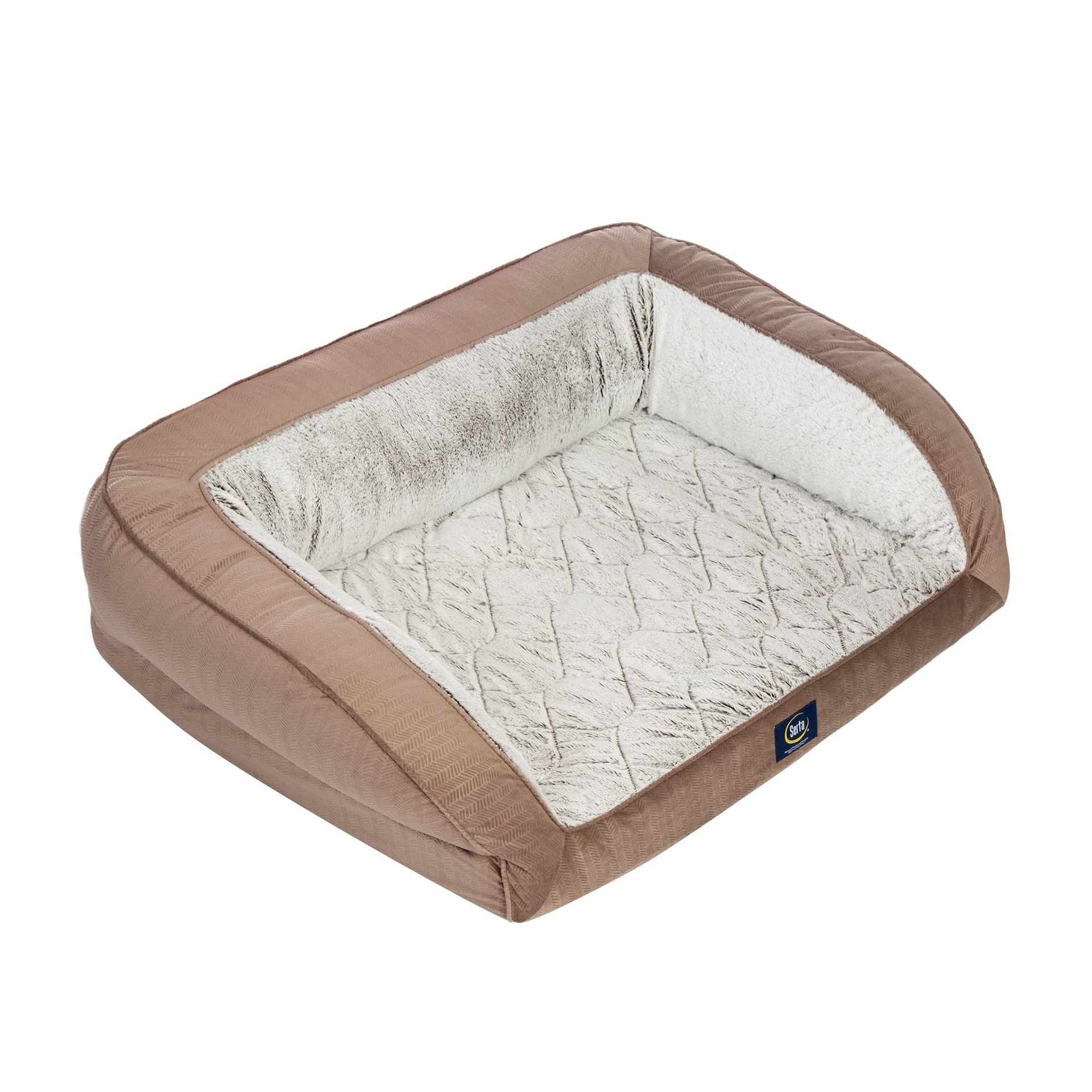 Cama para Perros Serta Quilted Couch Ortopédica para Mascotas - Marrón Chocolate (Pequeña)
