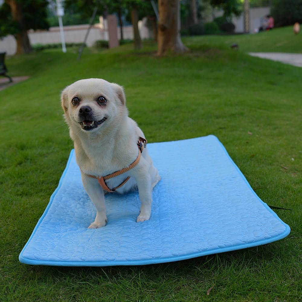 Colchoneta de Enfriamiento para Perros YUANST, Cama para Mascotas de Verano, Mantiene a las Mascotas Frescas, Almohadilla para Enfriamiento de Mascotas Lavable a Máquina para Camas, Perreras, Sofás, Suelos, Asientos de Coche (XL-42'' � 28'')