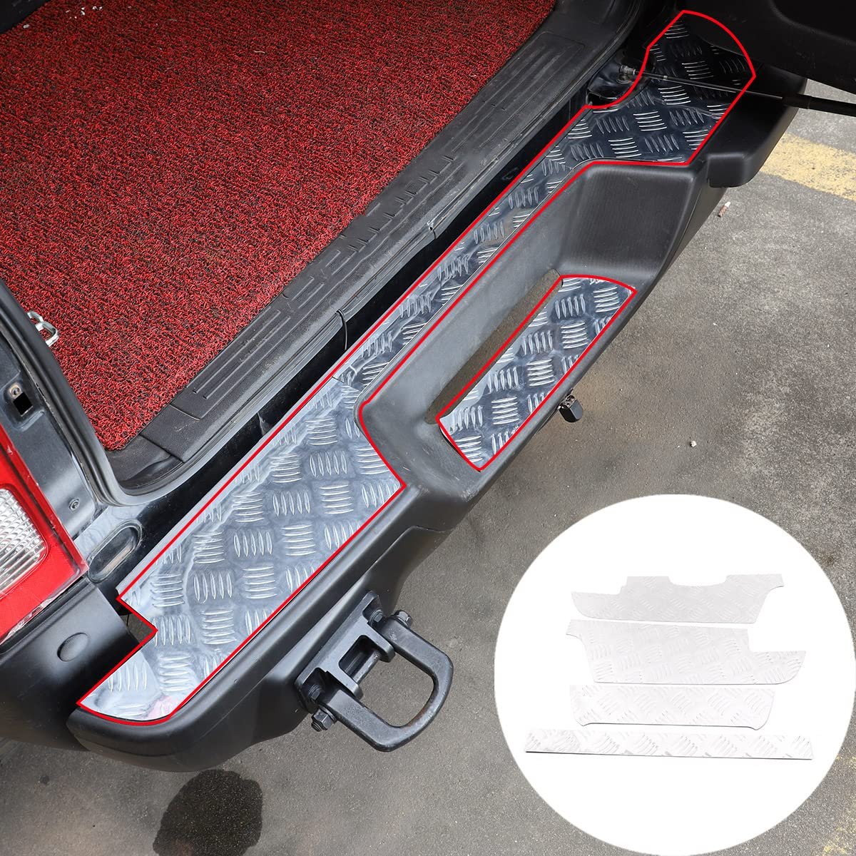 Protector de parachoques trasero para Hummer H3 2005-2009, tira de protección de maletero de guardabarros de aleación de aluminio accesorios para automóvil