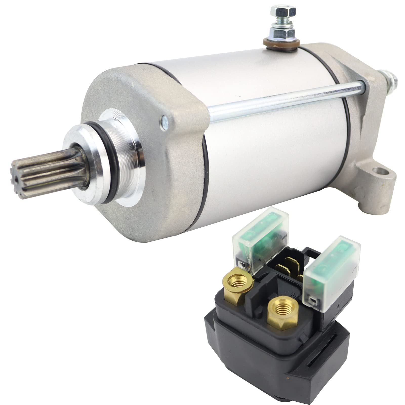 Motor de Arranque y Relé STABSOLI de Repuesto para Yamaha Grizzly 400 450 660 2002-2010, Kodiak 400 450 2000-2006, Wolverine 450 2006-2010, Rhino 450 660 2004-2006 4WV-81890-00-00, 5KM-81890-00-00