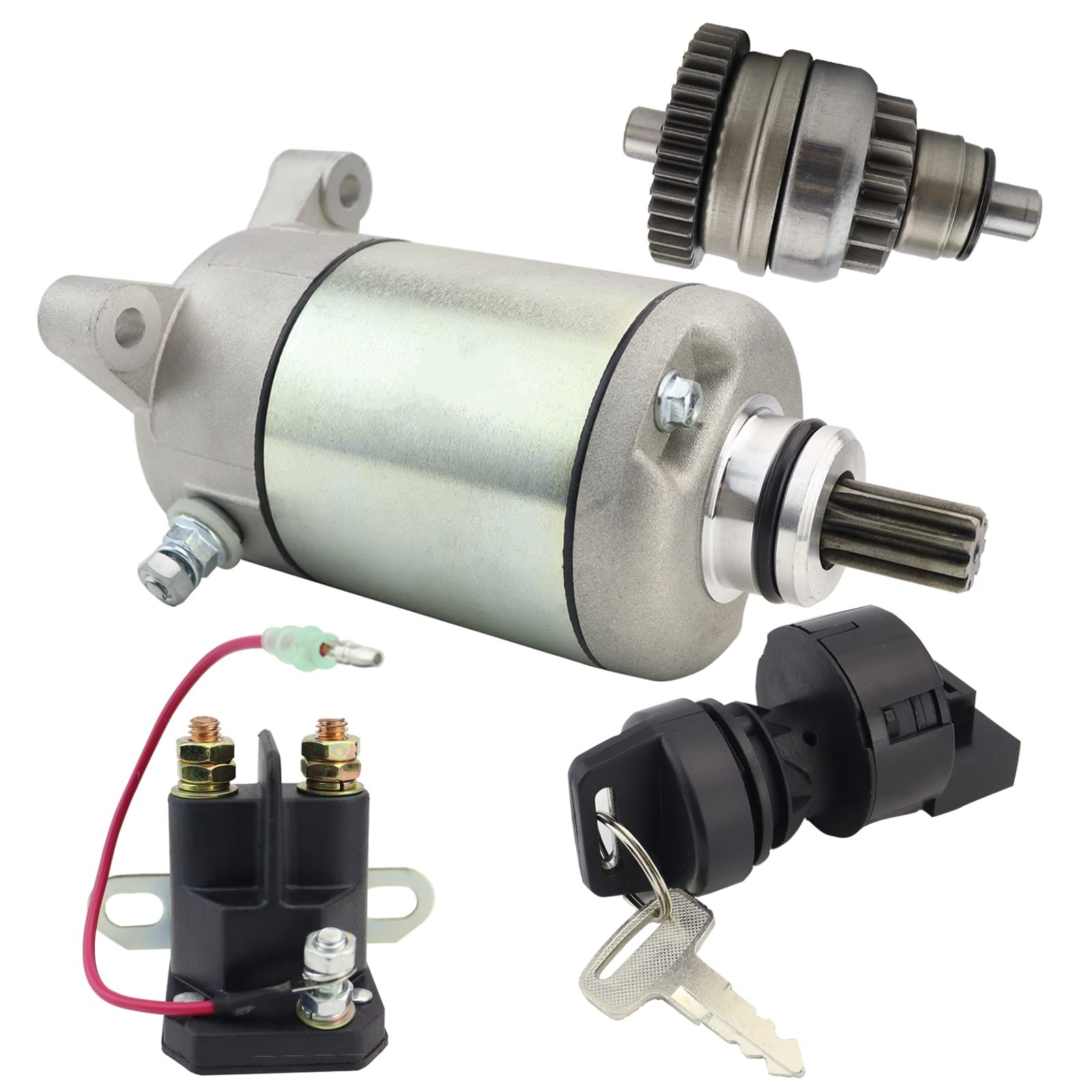 Motor de Arranque & Drive & Solenoide & Interruptor de Encendido para Polaris Sportsman Scrambler Magnum ATP Trail Boss 330 400 500 2003-2004, 3090188 3084981 57-2688 SMU0061 41054020