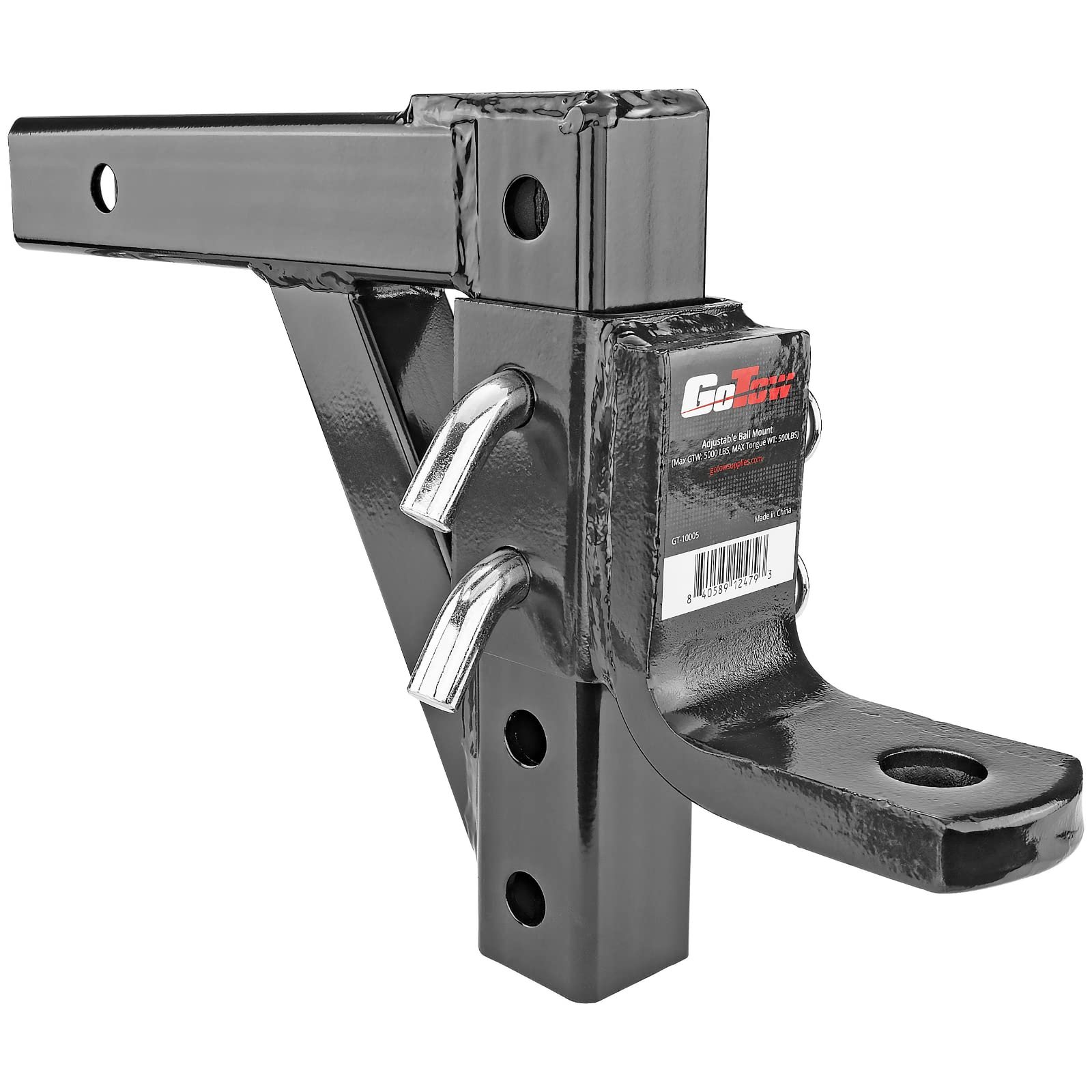 Montura de bola ajustable de 10" - Sube y baja, se ajusta a enganche de 2" con 8 posiciones - 5000 libras de capacidad
