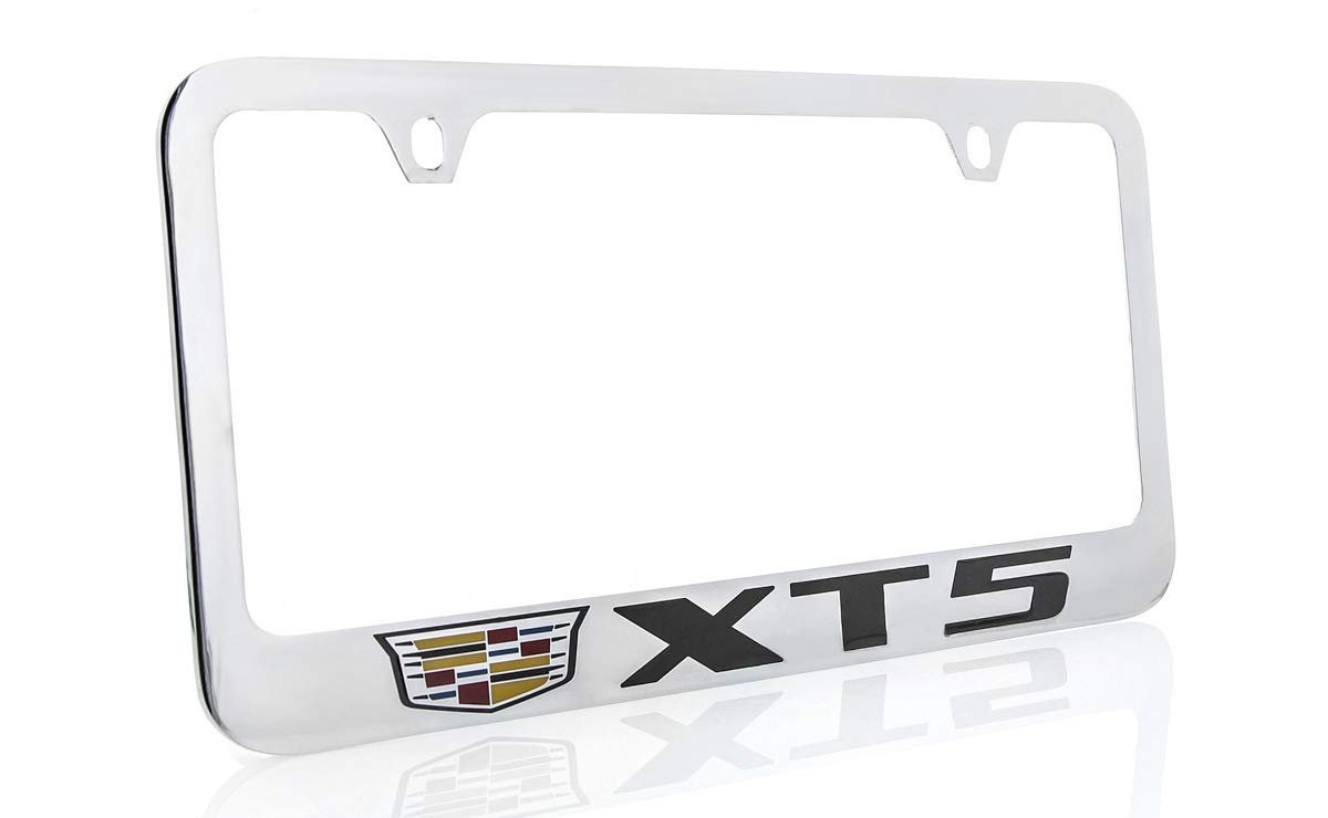 Portaplacas de bronce para Cadillac XT5 con acabado cromado (2 agujeros)