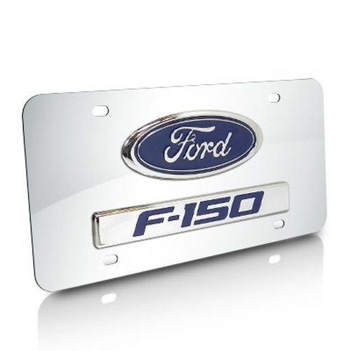 Placa de matrícula de acero cromado Au-Tomotive Gold, INC. Ford F-150 3D Logo y Nameplate