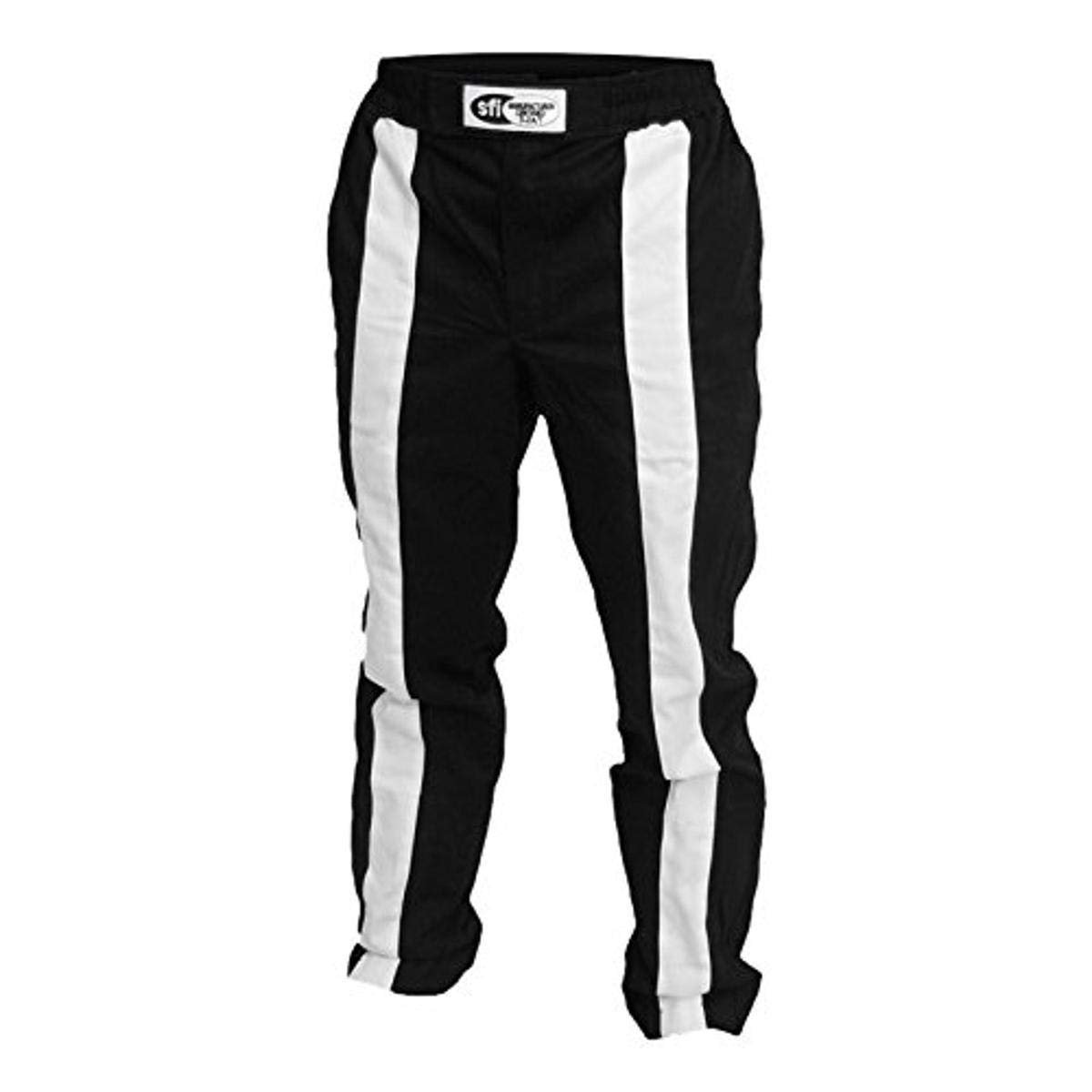 Pantalones de Carrera K1 Race Gear Triumph 2 de Una Capa SFI-1 de Algodón Proban (Negro/Blanco, Mediano/Grande)