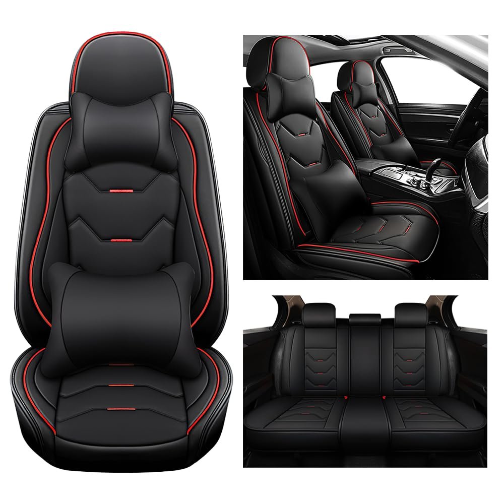 Fundas de Asiento para Automóvil EKSED para Jeep Wrangler 2000-2023, Súper Transpirable y Impermeable de Cuero, 5 Asientos y de Lujo (Negro)
