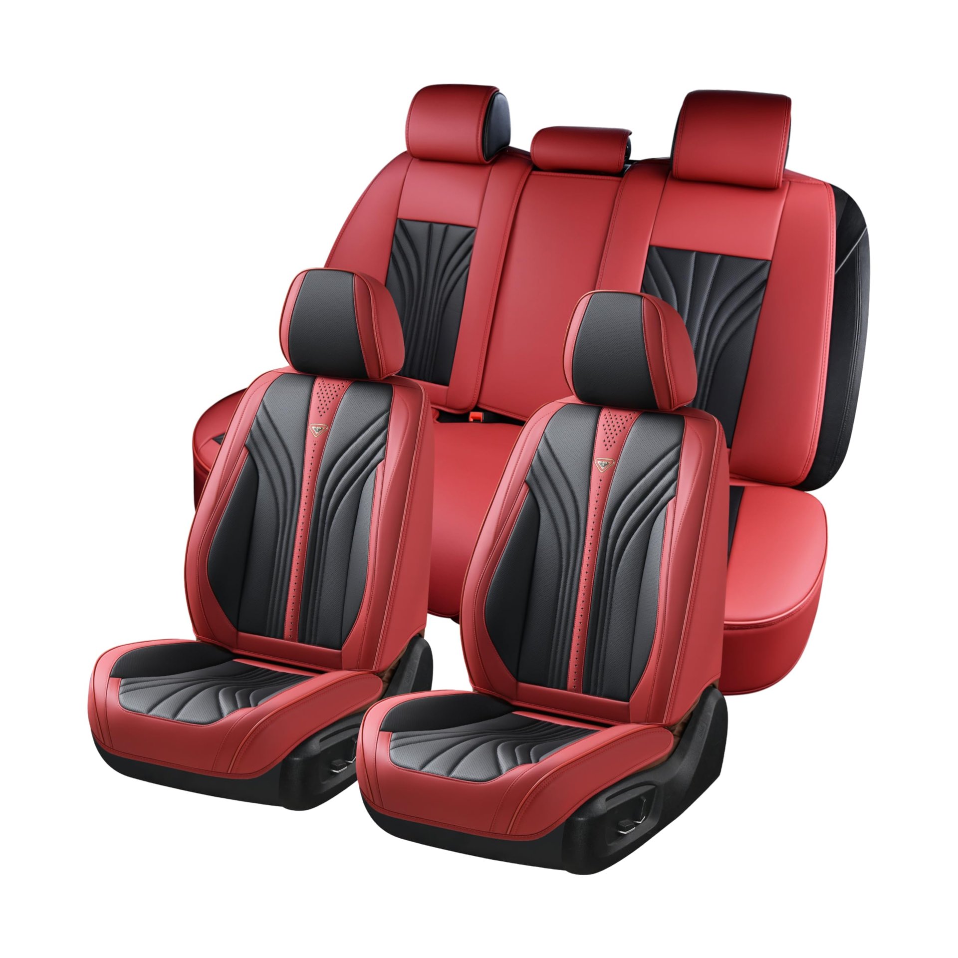 Cubiertas de asiento de cuero FLORICH, juego completo de cubiertas de asientos para automóviles, lujo de 5 asientos universales cubiertas de asientos negras para autos, protectores de asiento impermeables, funda de vehículo de cuero sintético para la mayoría de los coches SUV camiones