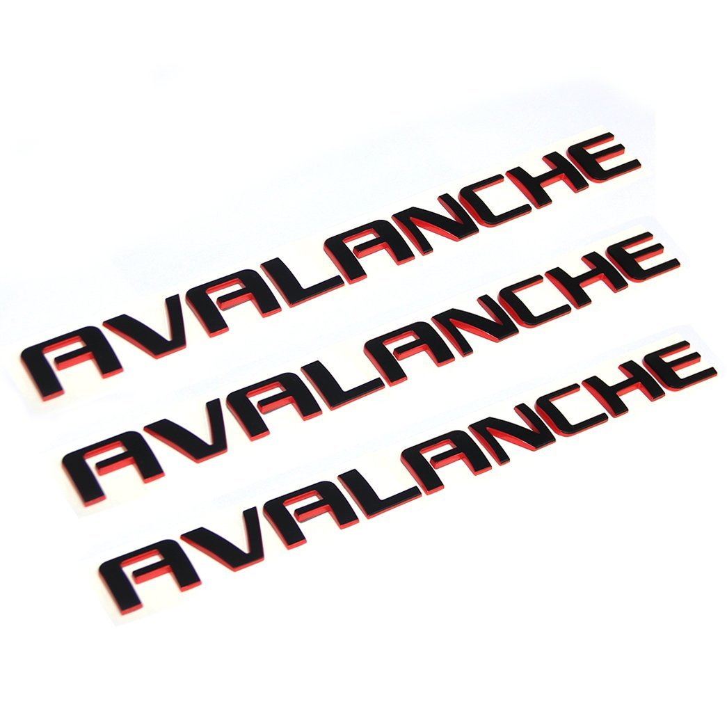 Yoaoo 3X Insignia del Nombre de OEM Línea Roja Avalanche 3D Emblema para Avalanche Original Red Line