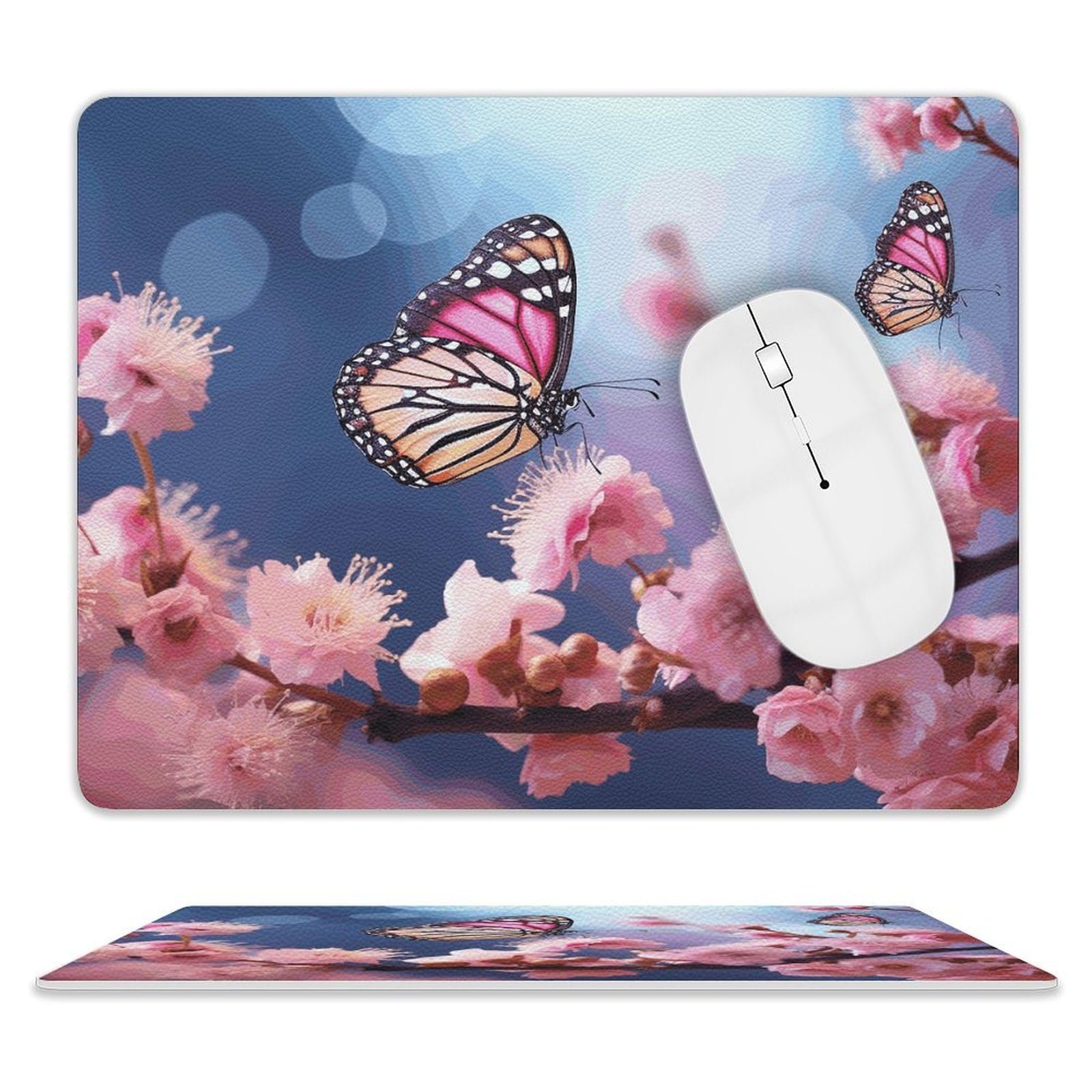 Alfombrilla cuadrada 10 x 8 in — Flores y mariposas