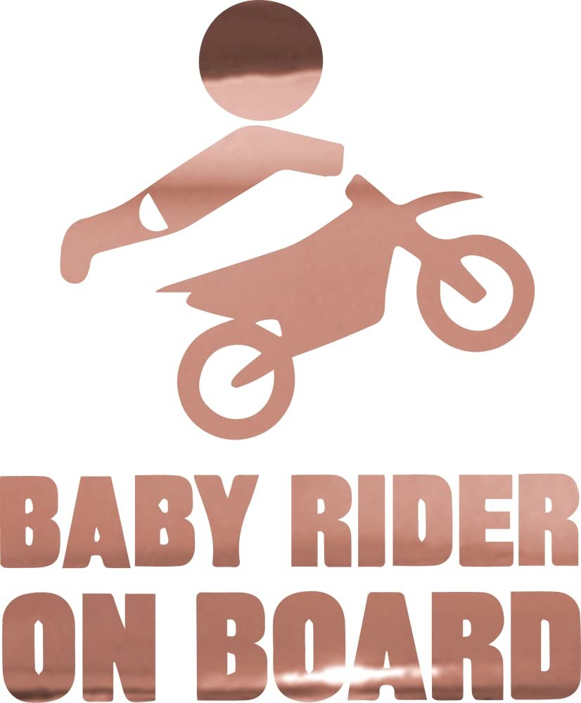 NBFU Baby Rider On Board 1 - Juego de 2, Vinil Oro Rosado