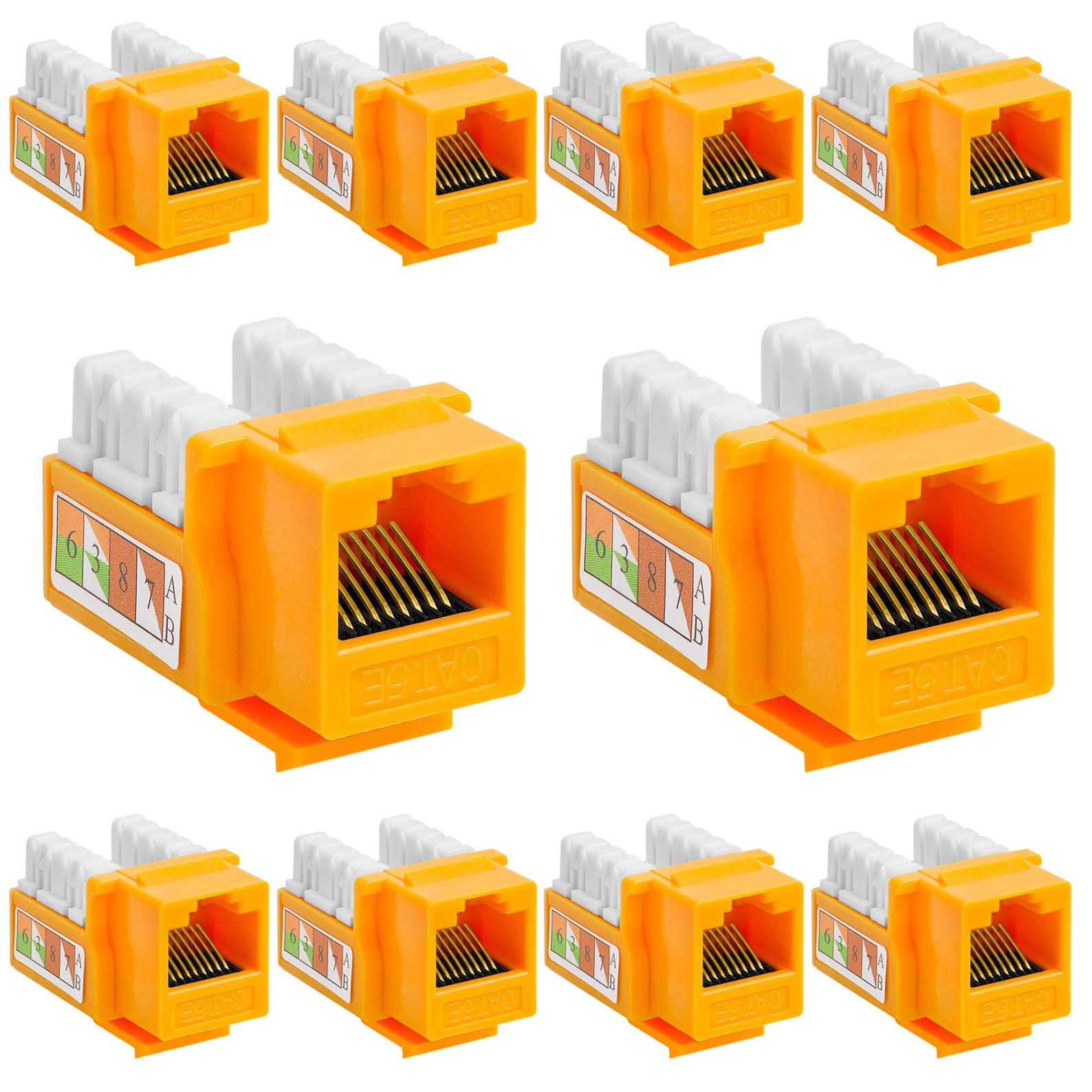 Cmple Jack Keystone Cat5e 10 pzas RJ45 Amarillo