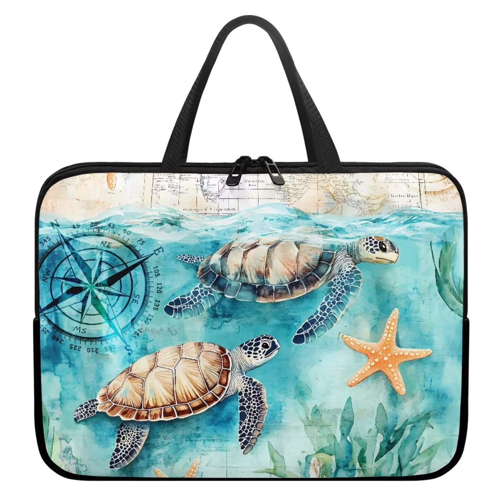 ZIATUBLES Funda impermeable 10–17'' Retro Estrella/Tortuga