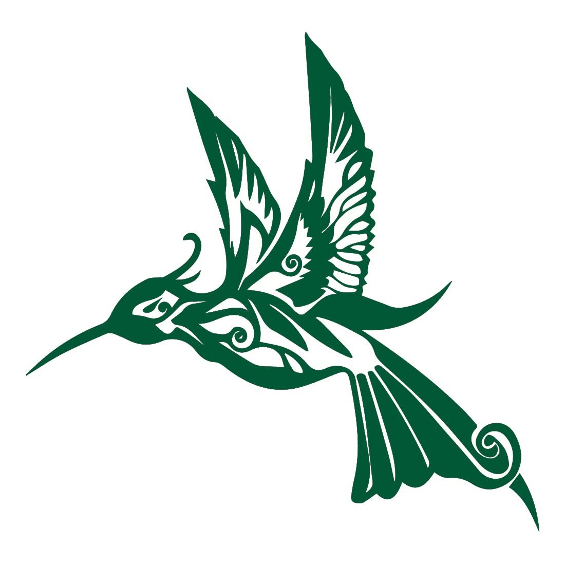 NBFU Calcomanías Vinil Colibrí Floral (Verde) x2