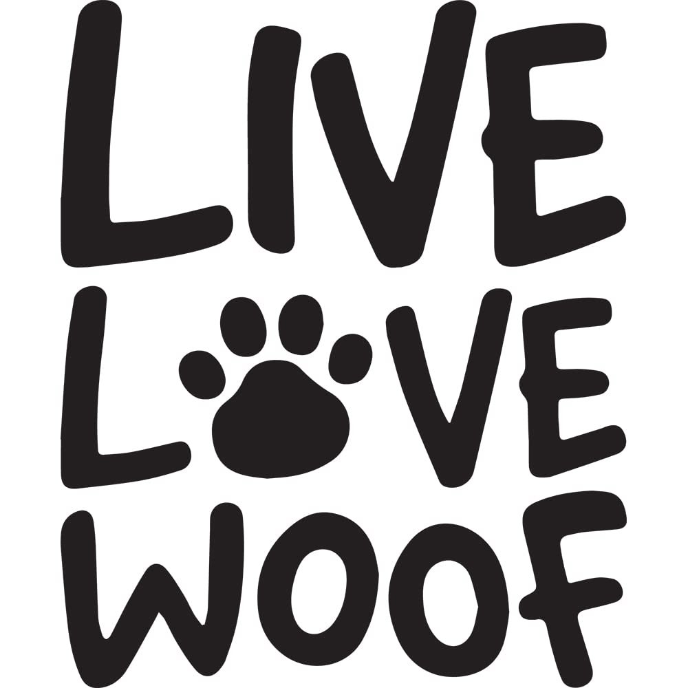NBFU Live Love Woof — Calcomanías vinil holográficas (2)