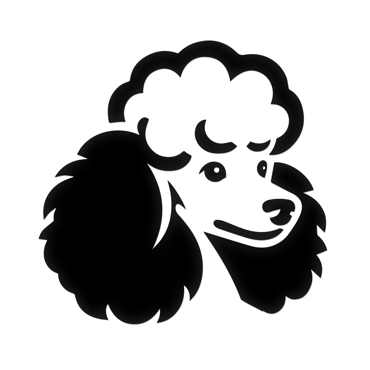 Calcomanías Caniche (2) 5.7x5.6'' Negro – Sin fondo