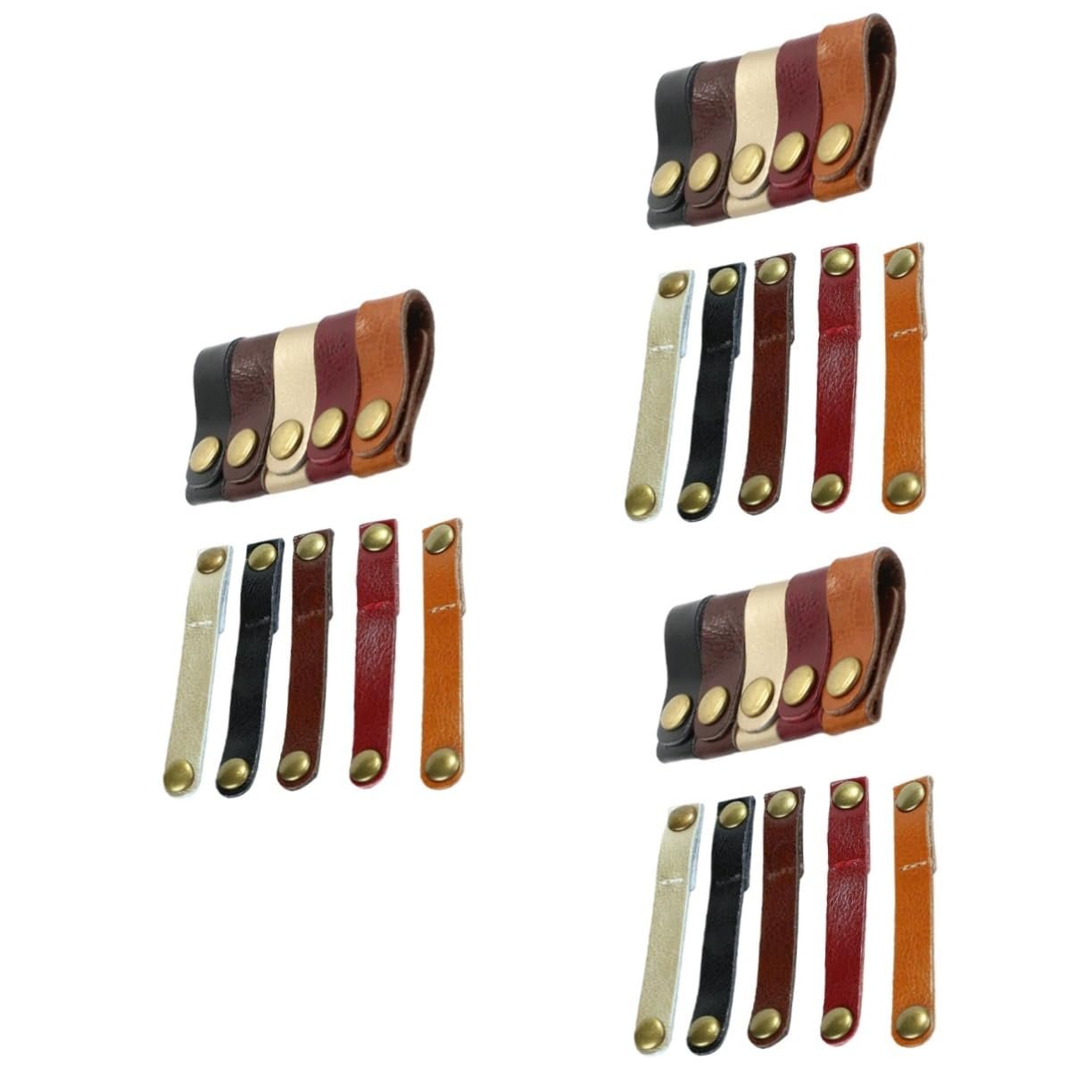 DOITOOL – Organizador de cables de cuero, 30 pzas