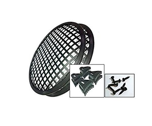 Rejillas para subwoofer 2 piezas 12" con clips y tornillos