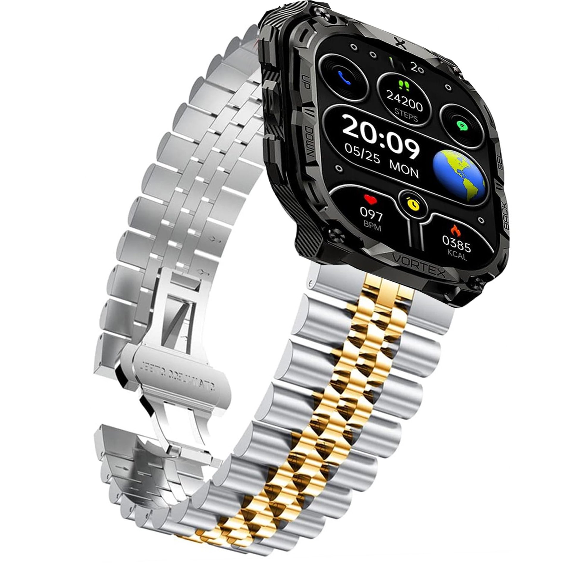 Lamshaw Correa acero para relojes CARBINOX (Plata-Oro)