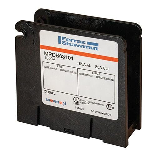 Bloque de distribución 85 A, 1P, 14-4 AWG, 600 V