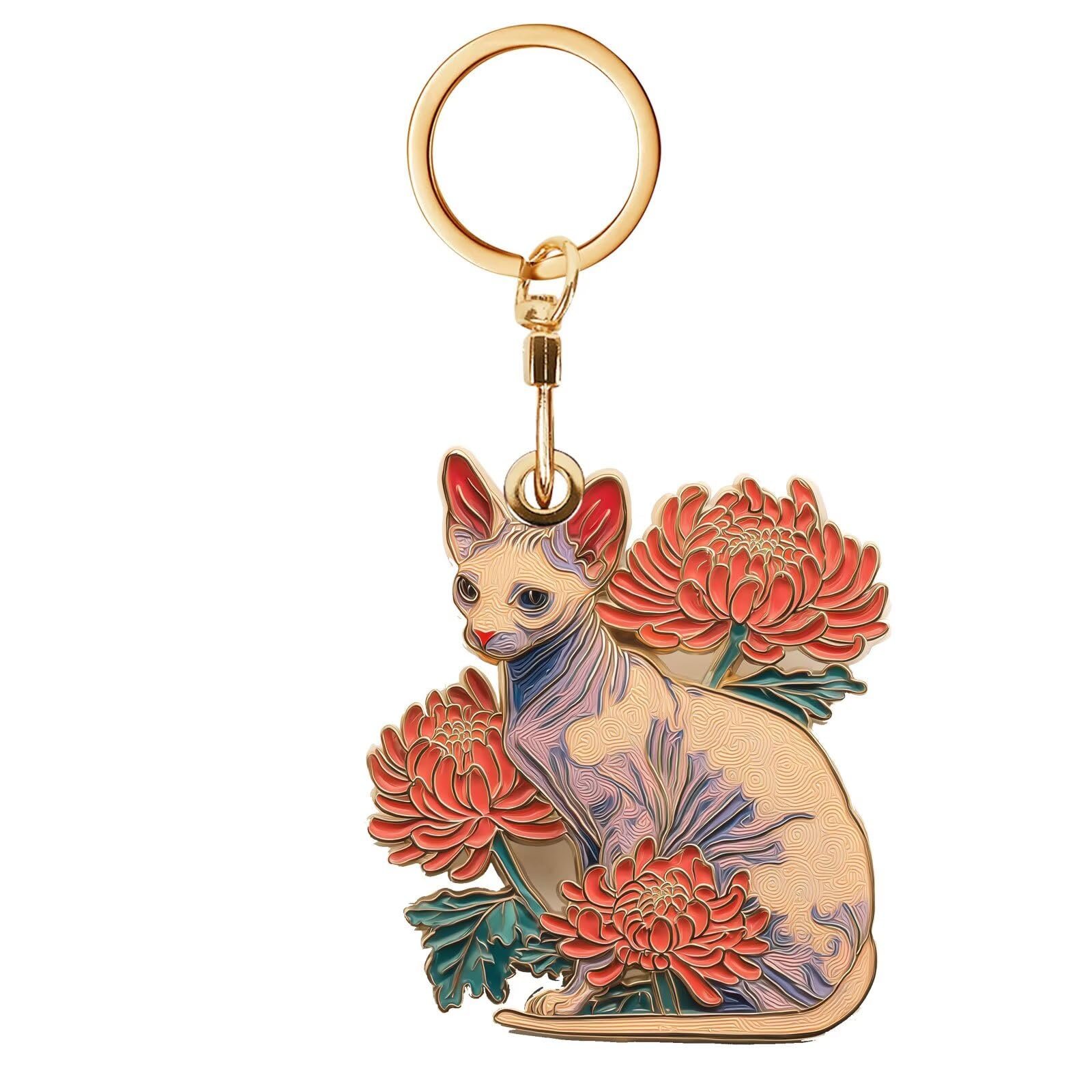 Funda llavero de piel Sphynx para rastreadores