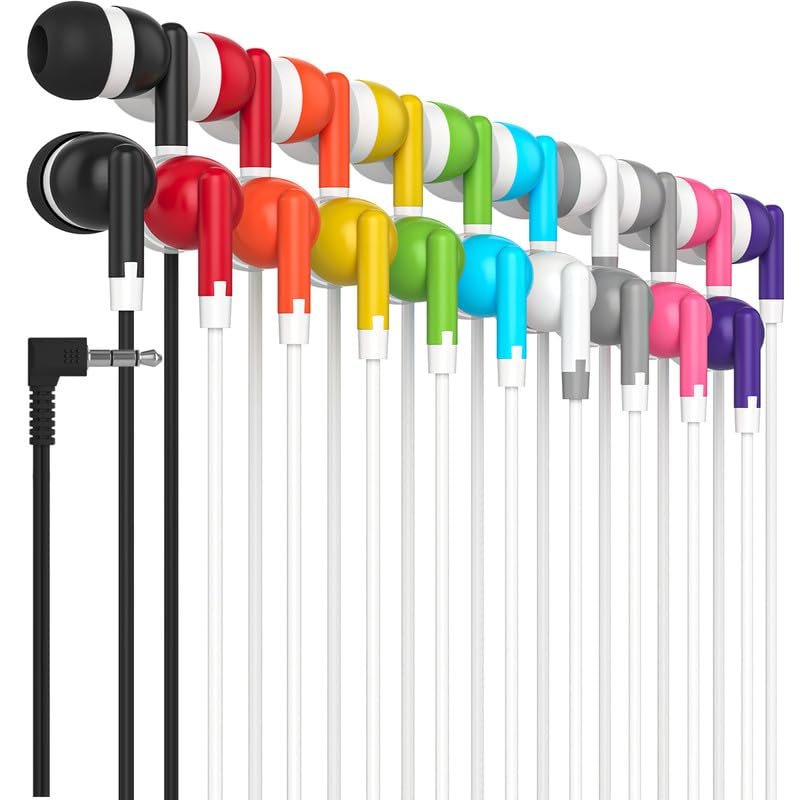 Maeline Paquete de 20 auriculares multicolor 3.5 mm