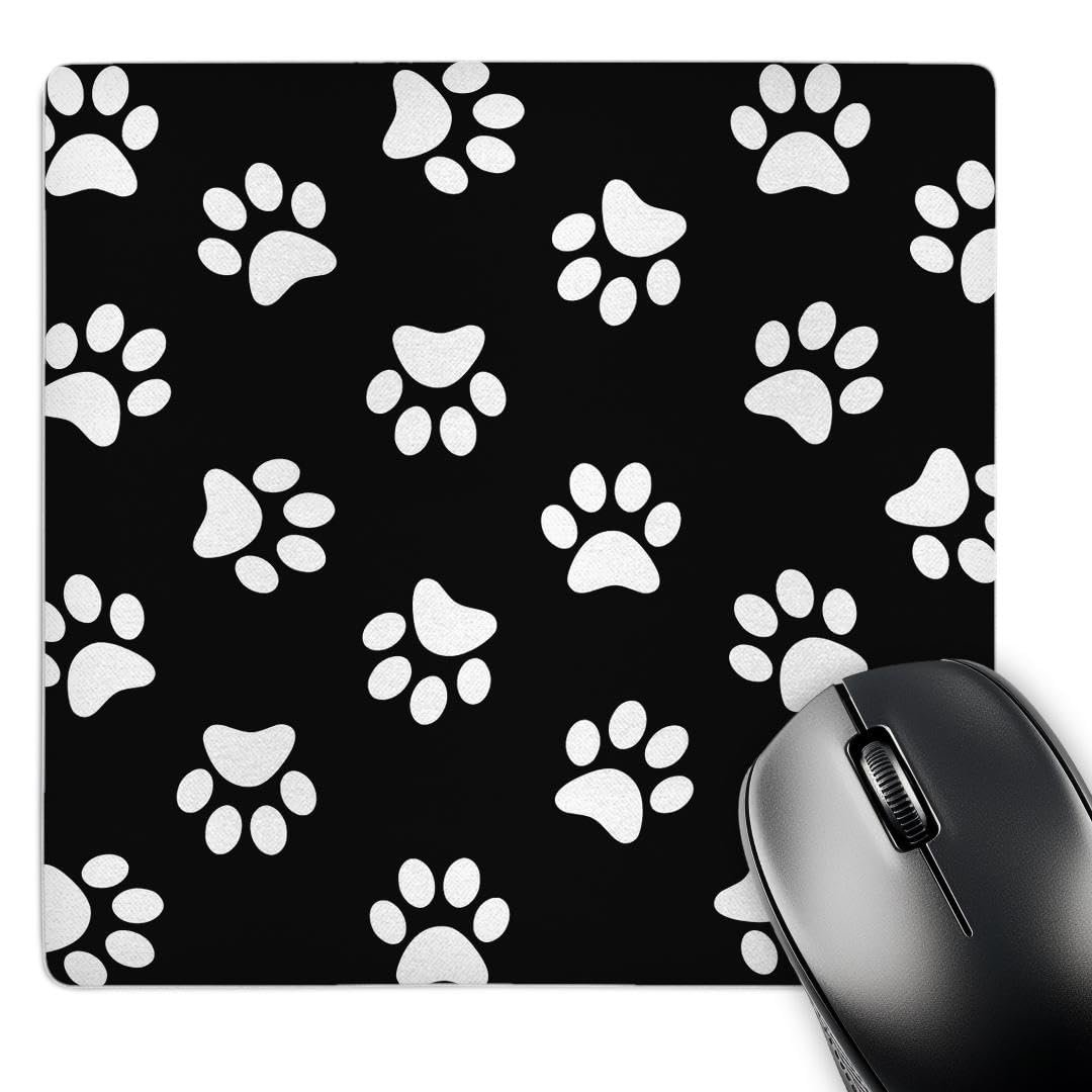 3dRose Alfombrilla para mouse 8x8 in Huellas B/N mp1615221