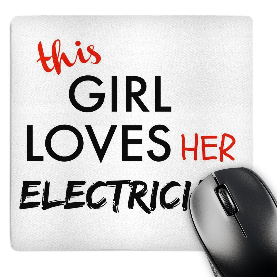 Alfombrilla 3dRose 'This Girl Loves Her Electrician' 8 x 8