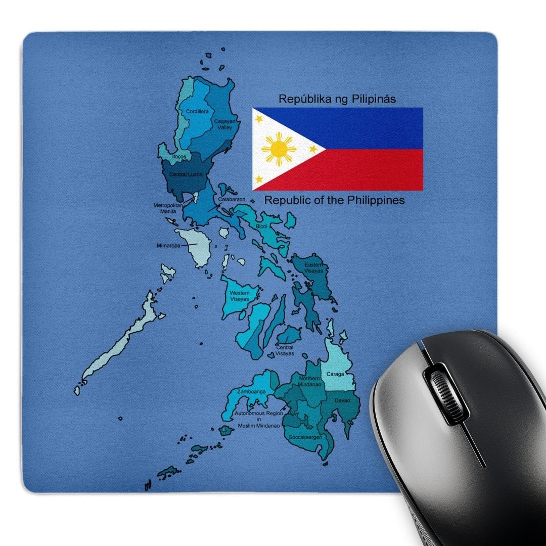 3dRose Mouse Pad: Bandera y mapa de Filipinas 8x8