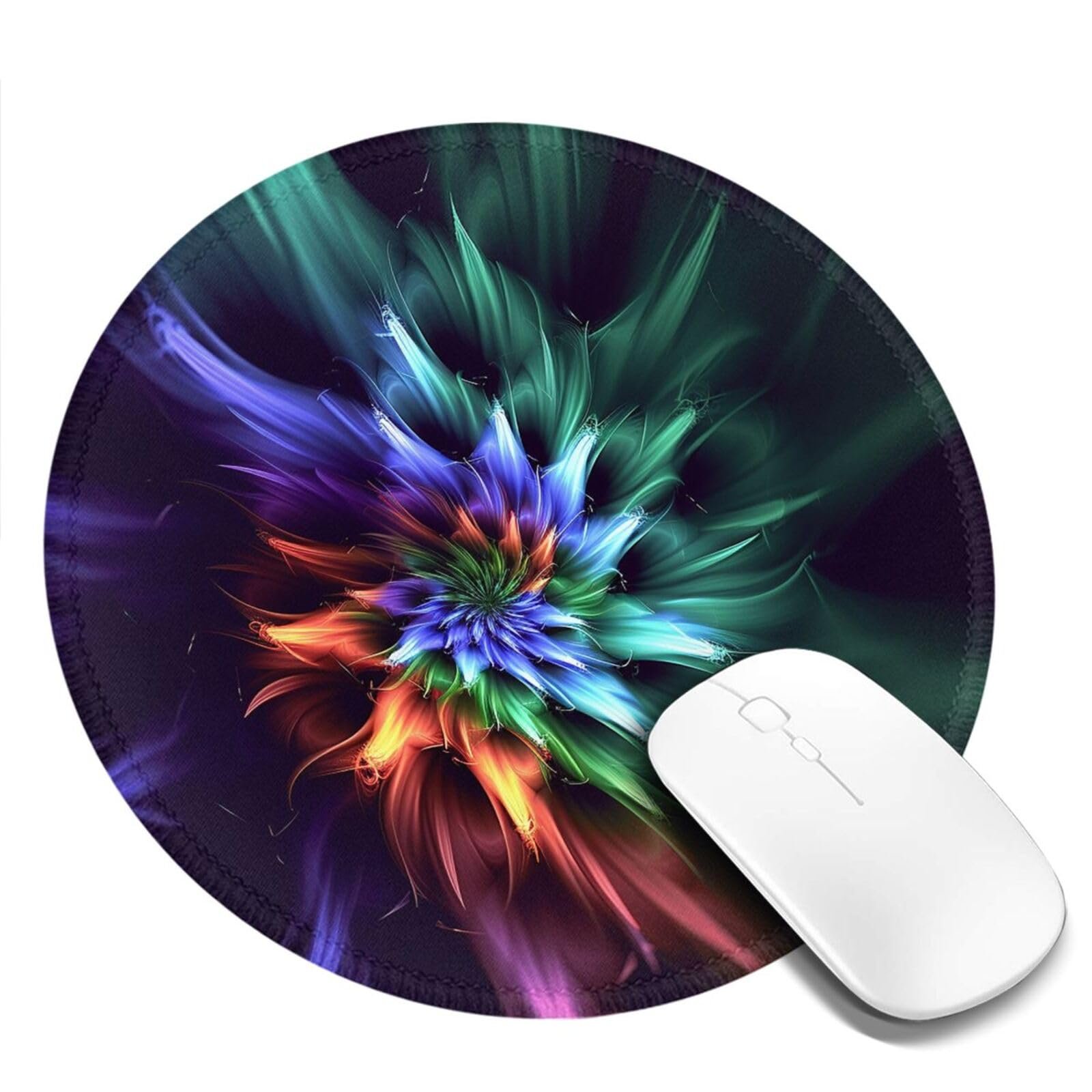 Mousepad redondo 2 pzas flor abstracta antideslizante