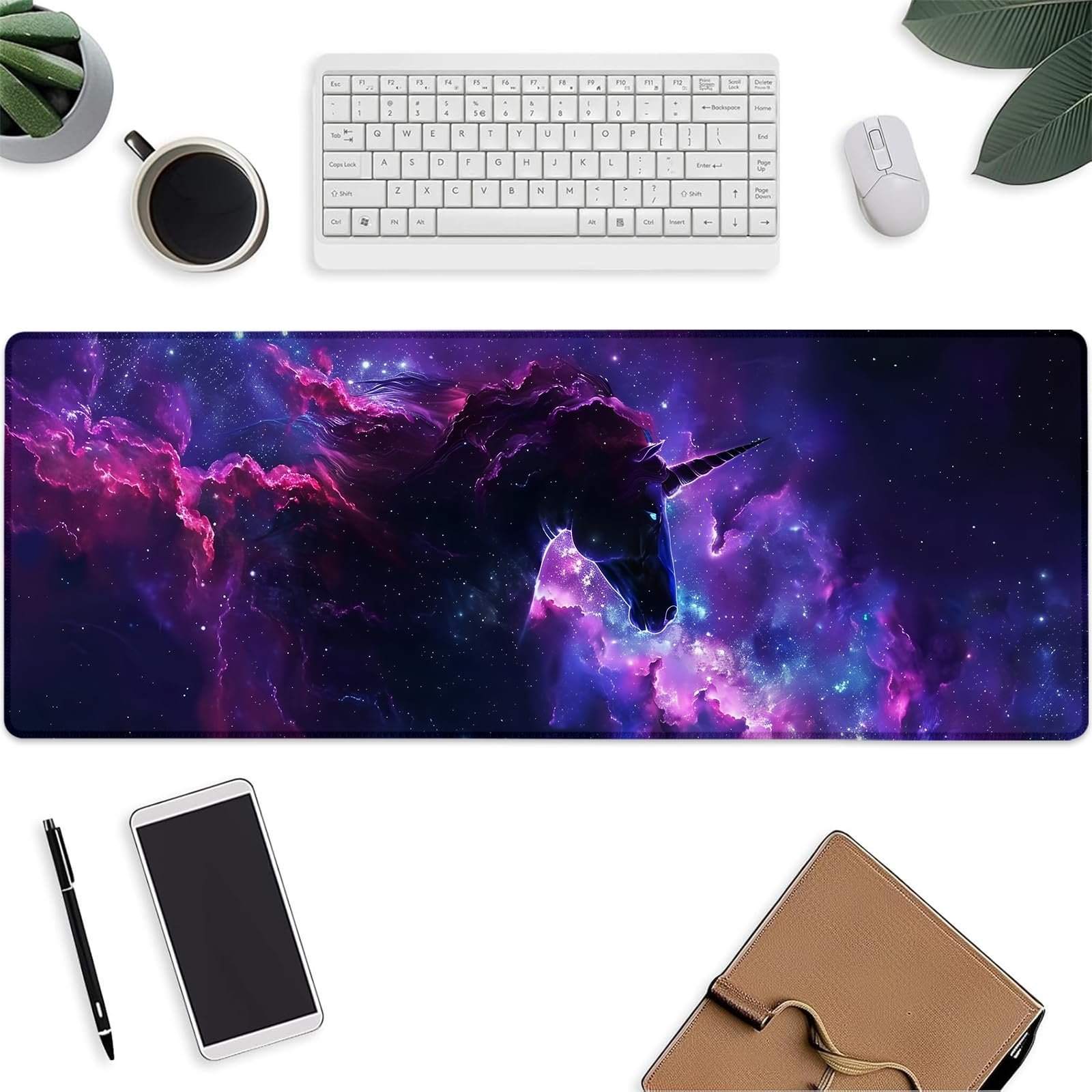 Mousepad grande Unicornio 31.5 x 11.8 pulg. Antideslizante