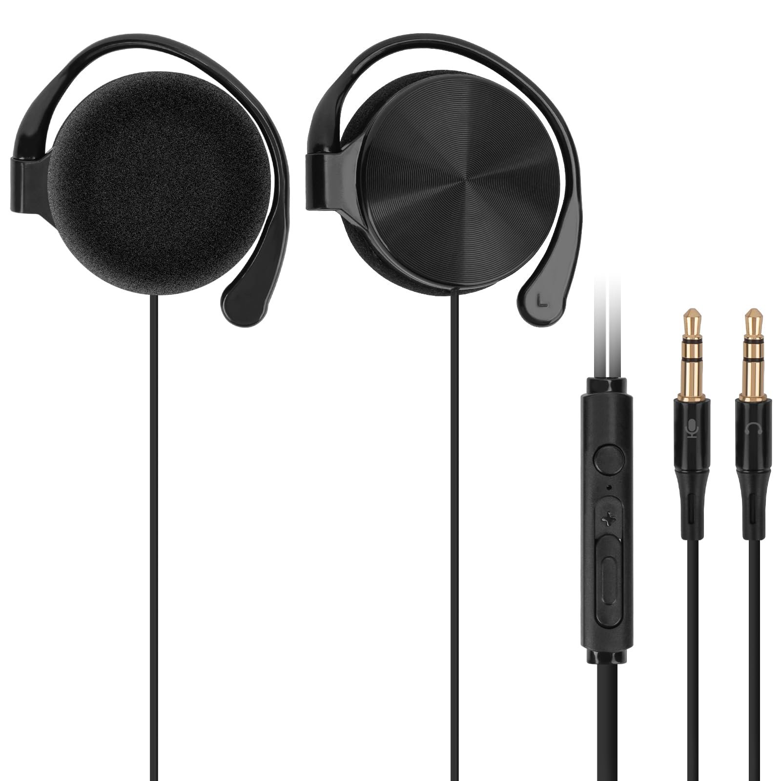GEEKRIA Auriculares Clip-On con Micrófono (Negro)