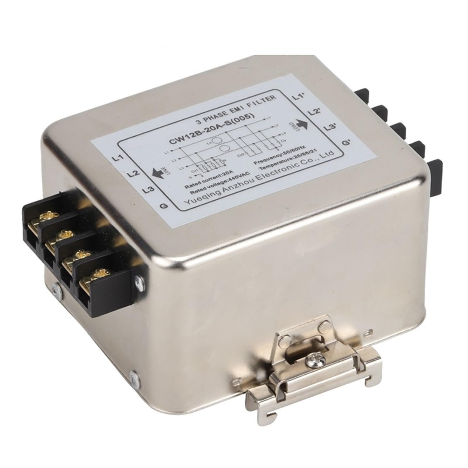 Filtro EMI trifásico en riel CW12B-10A/20A/30A