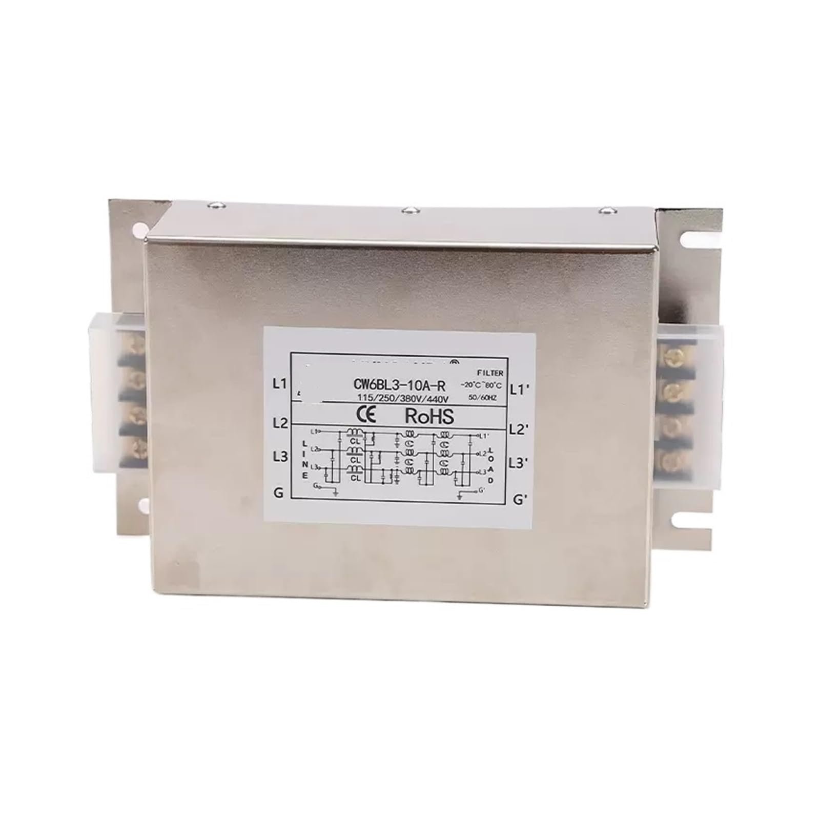 Filtro de potencia trifásico 380V CW6BL3-10A-R