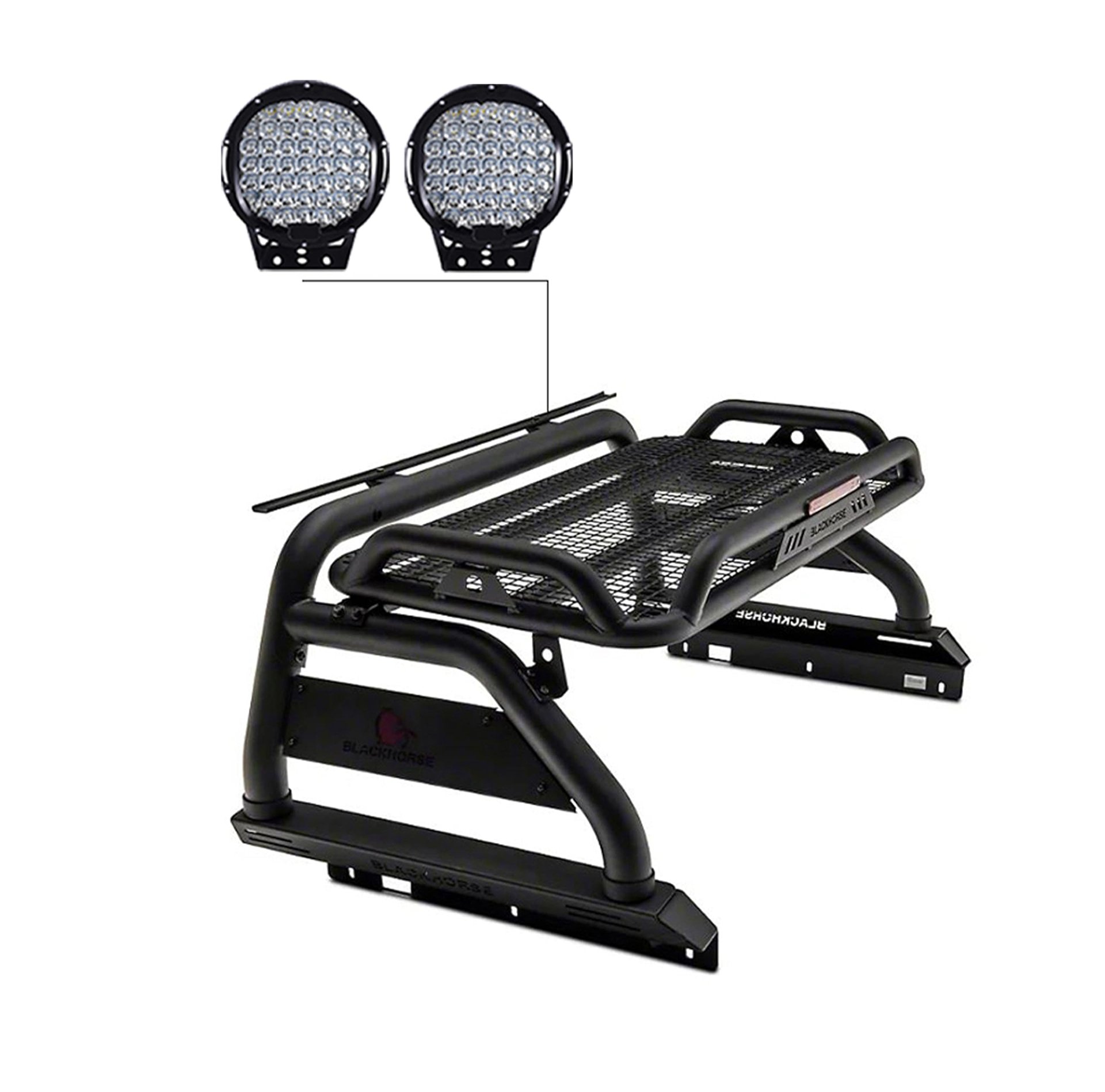 Black Horse Atlas Roll Bar con 9 LEDs — Frontier '22-'26