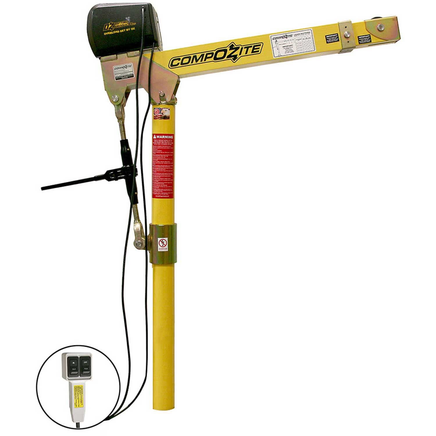 Grúa Davit COMPOZITE OZ Lifting c/ Cabrestante 12V
