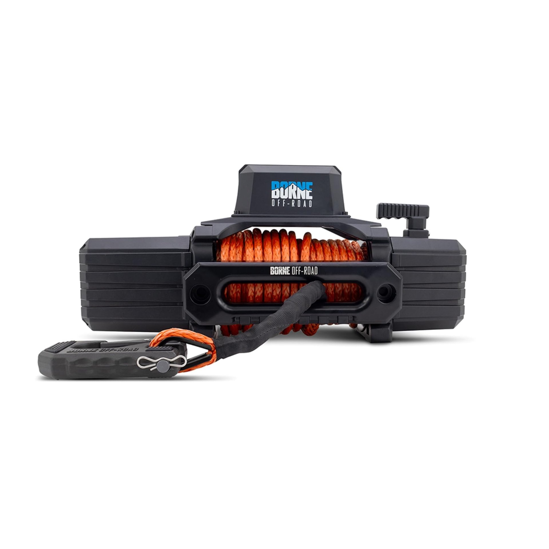 Cabrestante Borne Off-Road 12K, cuerda sintética naranja
