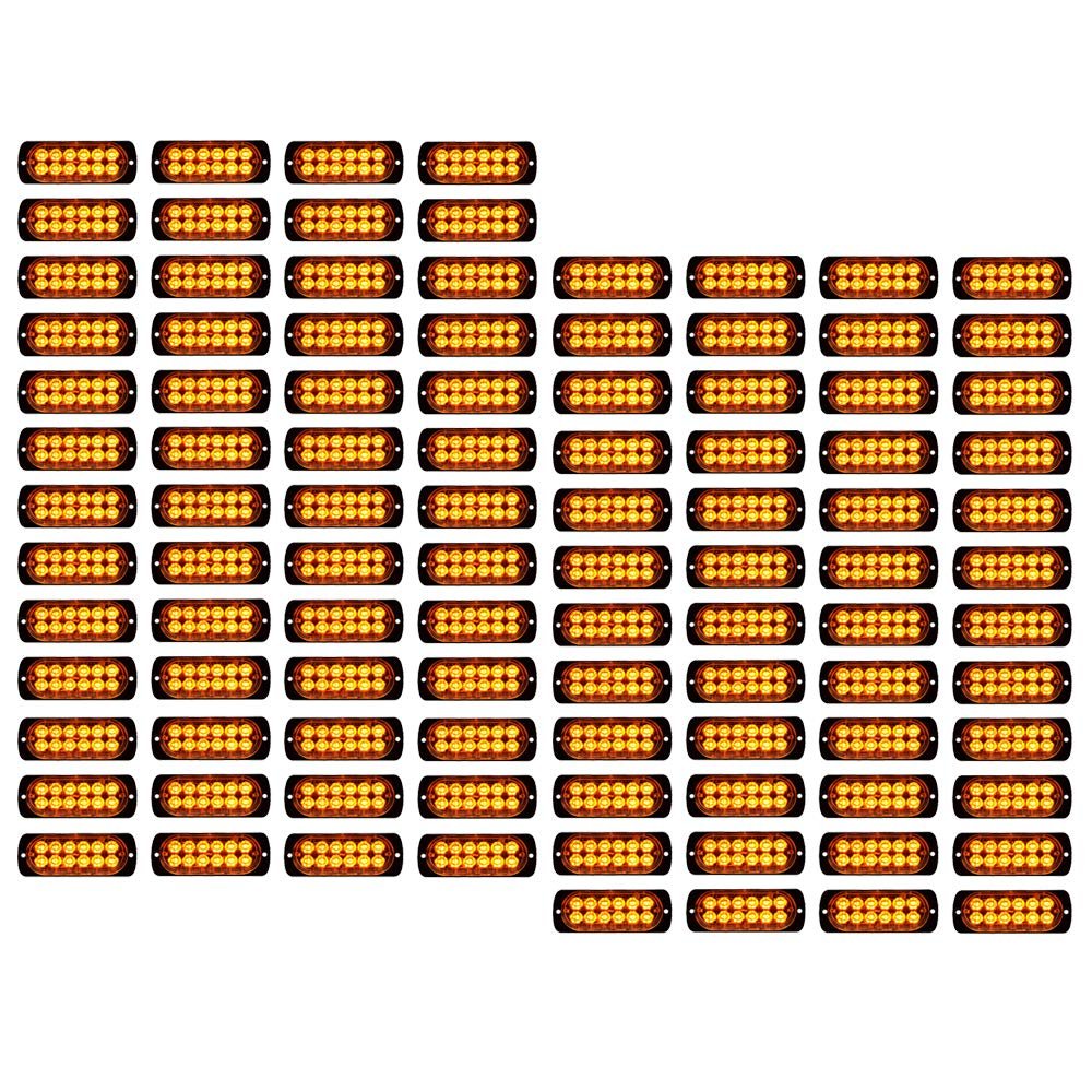 amopacorp 100x Luces estroboscópicas ámbar 12 LED 12V