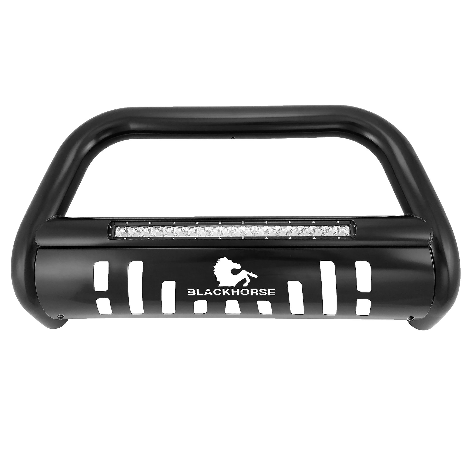 Black Horse Beacon Bull Bar con Skid Plate, Negro
