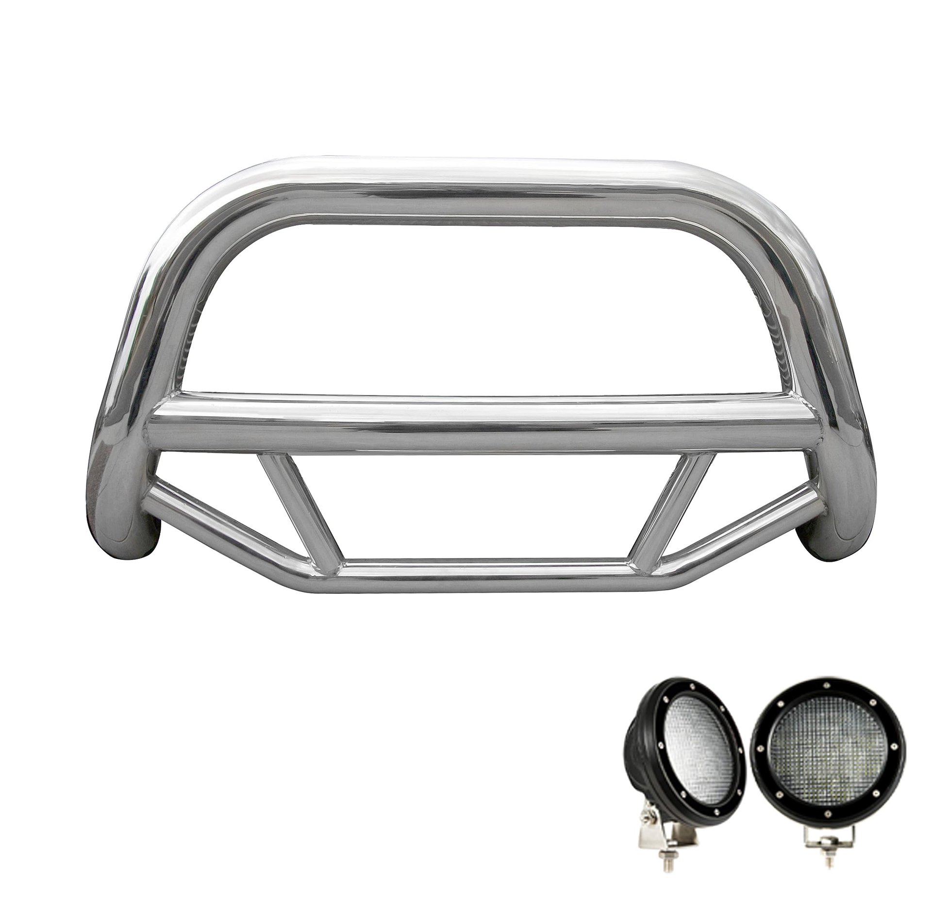 Black Horse Max Bull Bar con 2 Luces LED 5.3" Acero