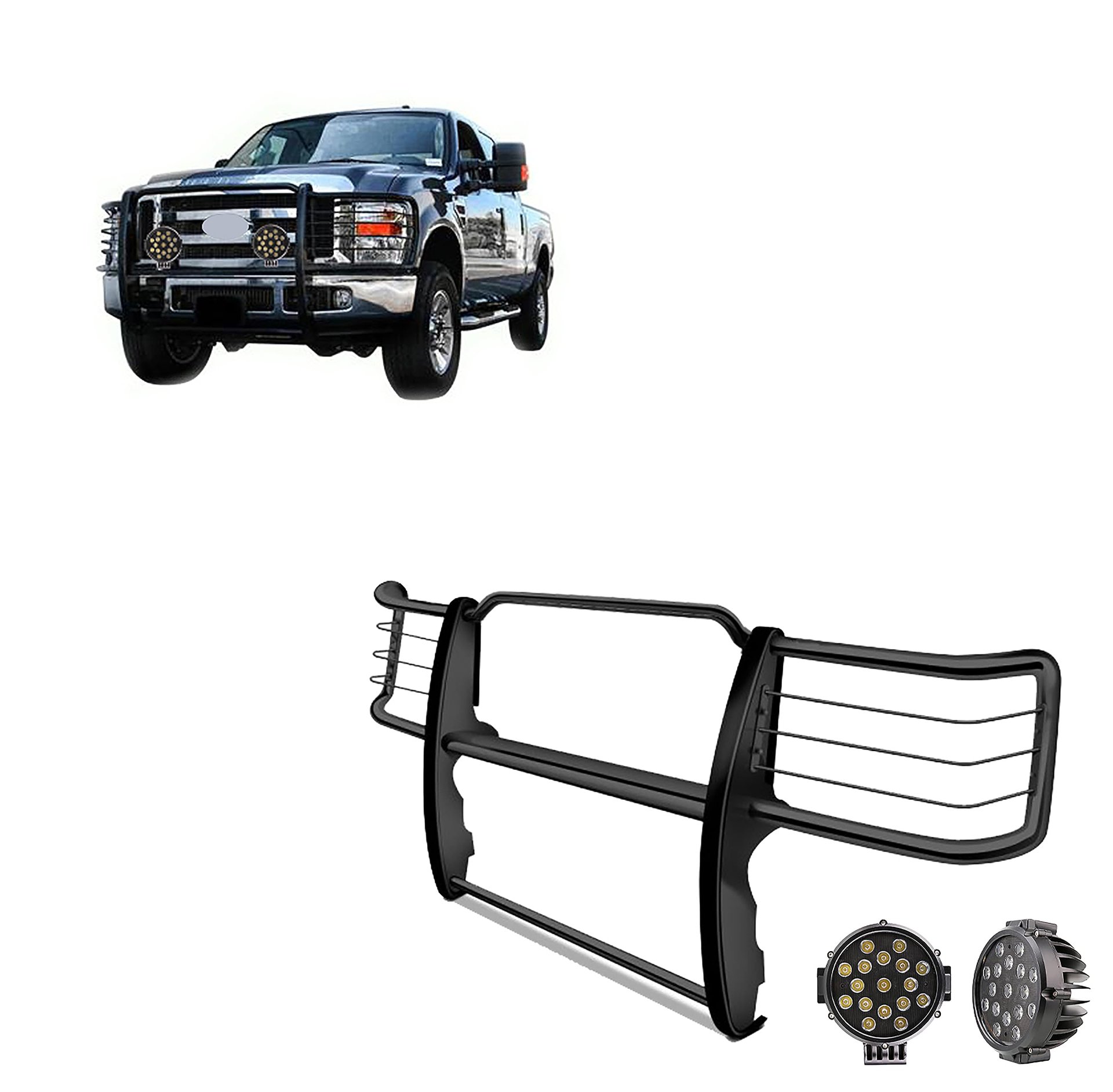 Black Horse Defensa frontal con LEDs para Silverado