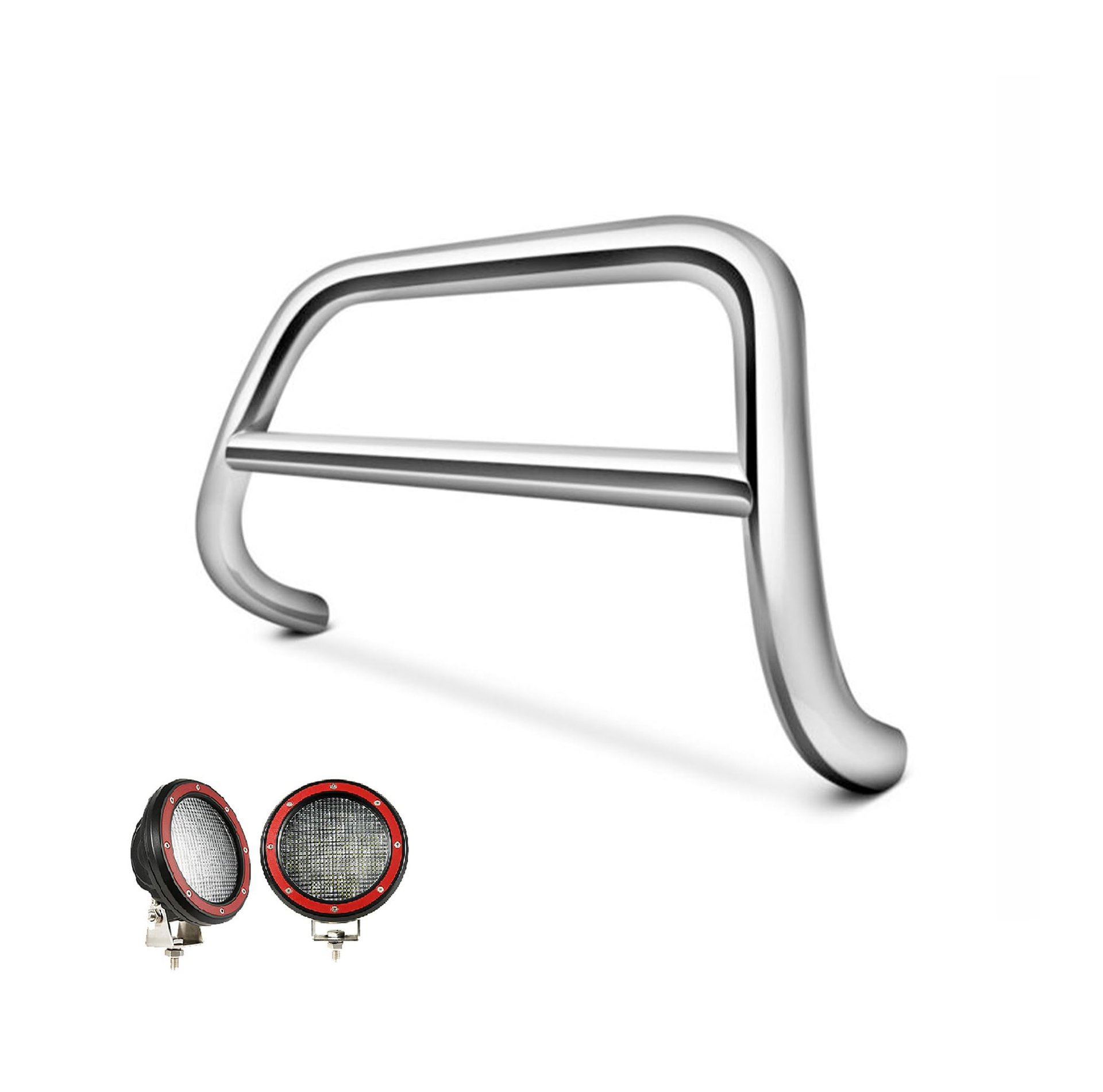 Black Horse A-Bar Acero Inox con LEDs 5.3" para Nissan